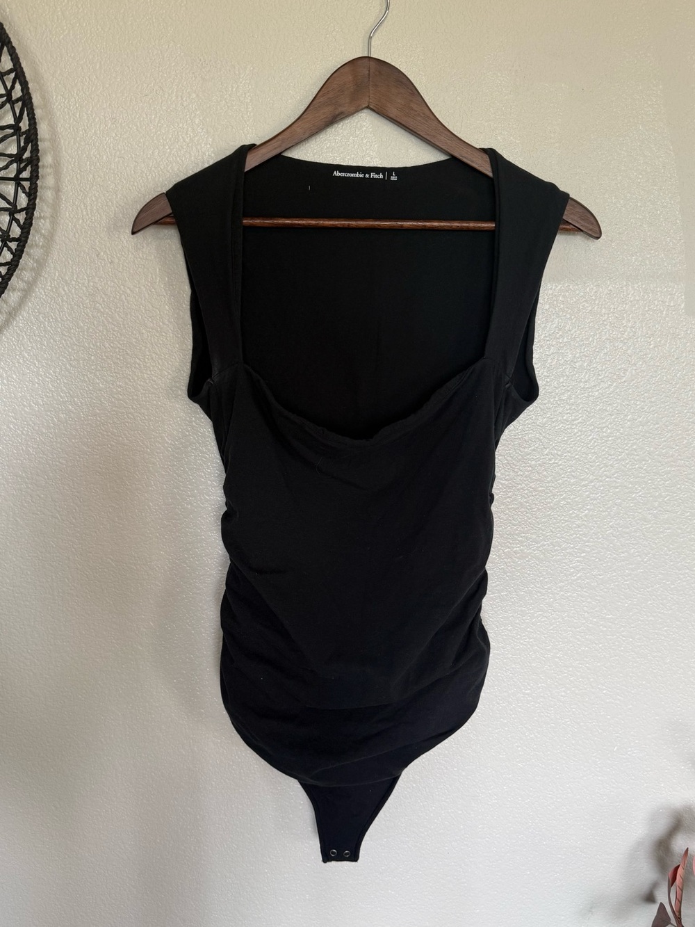 Abercrombie & Fitch Black Sleeveless Scoop Neck Bodysuit